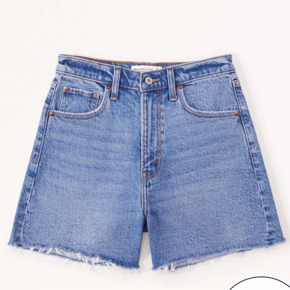 Abercrombie & Fitch High Rise Dad Short Medium Wash